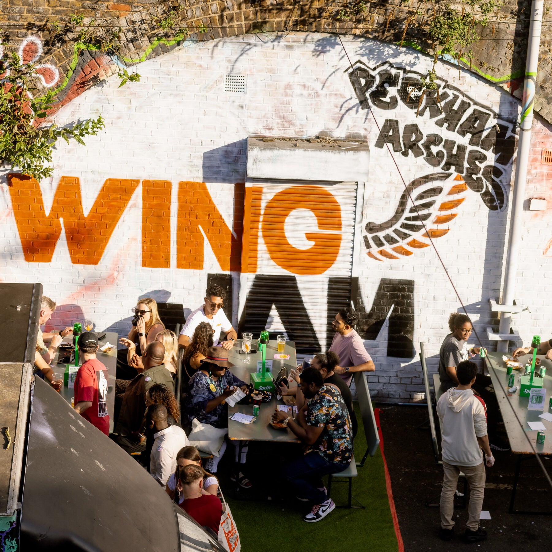 wingjam mural at Peckham arches, wingjam London's best chicken wing festival