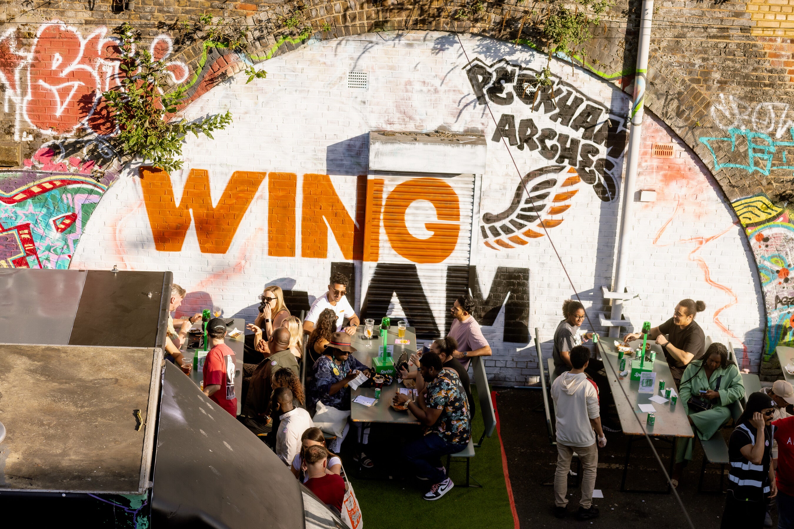 wingjam mural at Peckham arches, wingjam London's best chicken wing festival